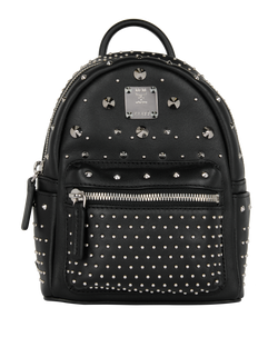 Mini Stark Studded Backpack, Leather, Back, Z2377, DB, S, 4*